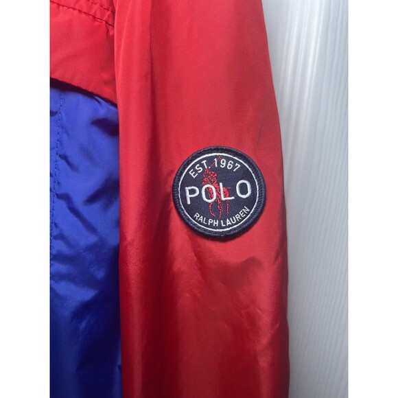 Ralph Lauren Polo Men’s Long Sleeve Lightweight Windbreaker Red/Blue Size Large - Picture 5 of 8